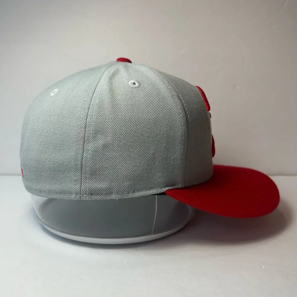 Atlanta Hawks Mitchell & Ness Cap Hat 7‎ 1/2 Gray Red Wool Hardwood Classics